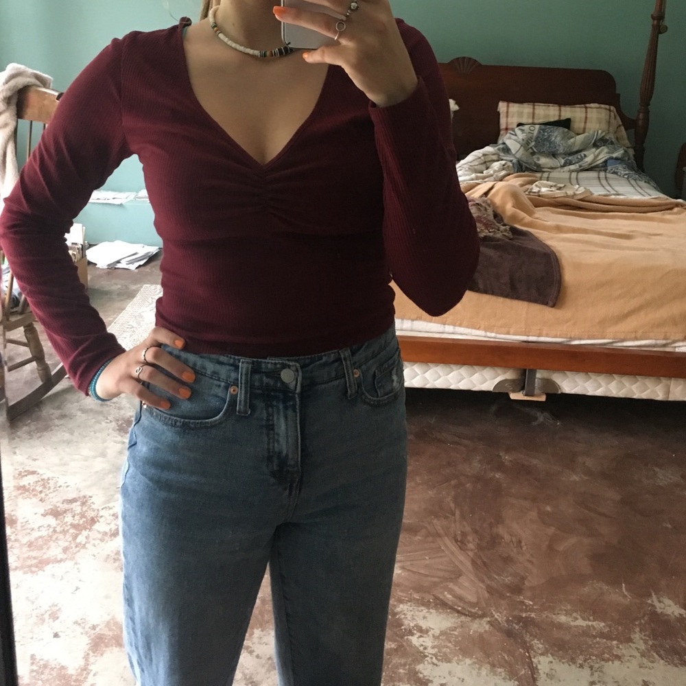cropped pac sun long sleeved scoop back